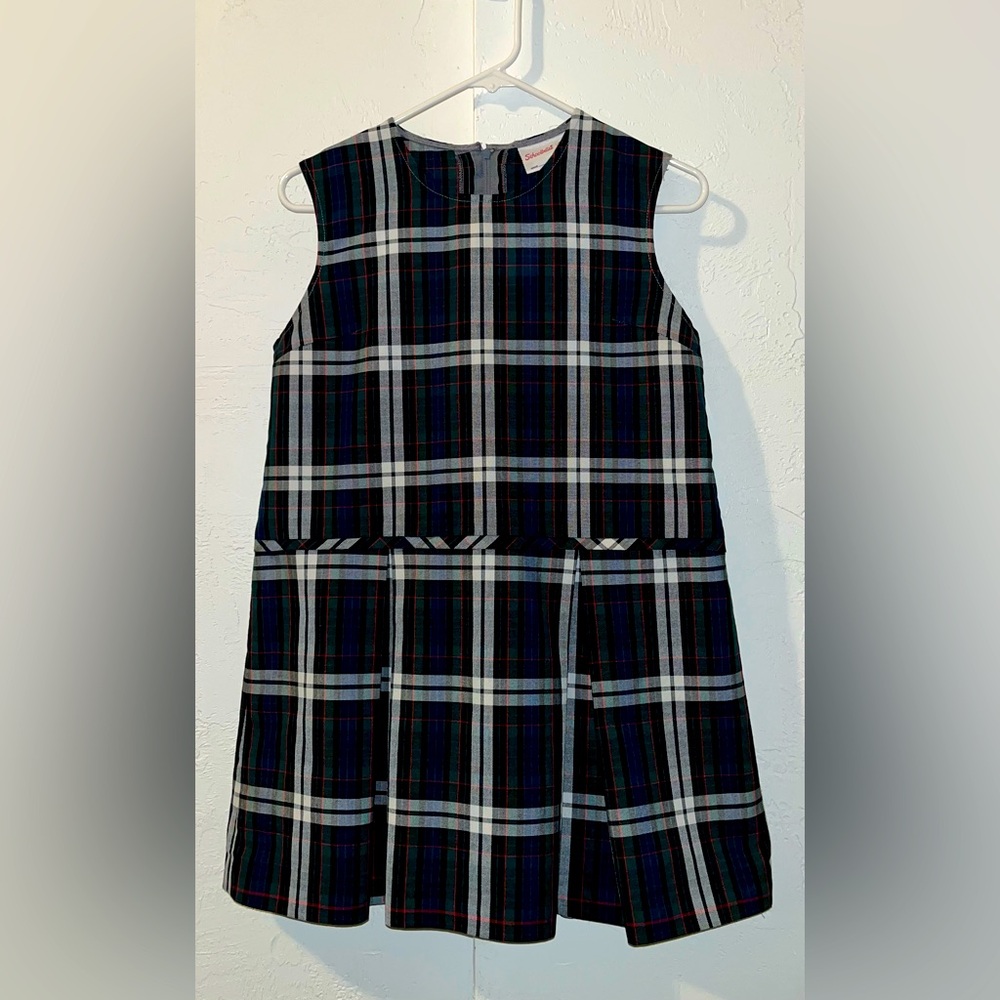 Schoolbelles Green Blue Red White and Black Plaid School Uniform Dress Jumper